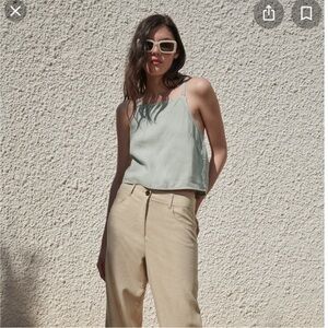 ZARA Linen Wrap Top